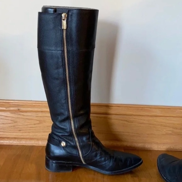 Michael Korn Leather Riding Boots with Gold Accents Size 7 - Picture 6 of 8